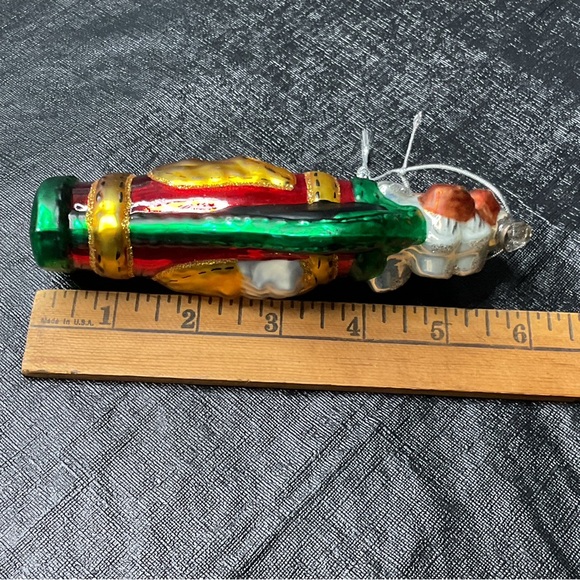 VTG Dept 56 Handpainted Mercury Glass Golf Bag & Clubs Christmas Ornament - Picture 3 of 4
